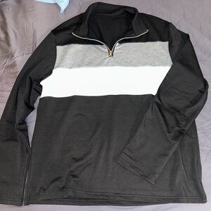 Black, Gray, and White Men's Sweater